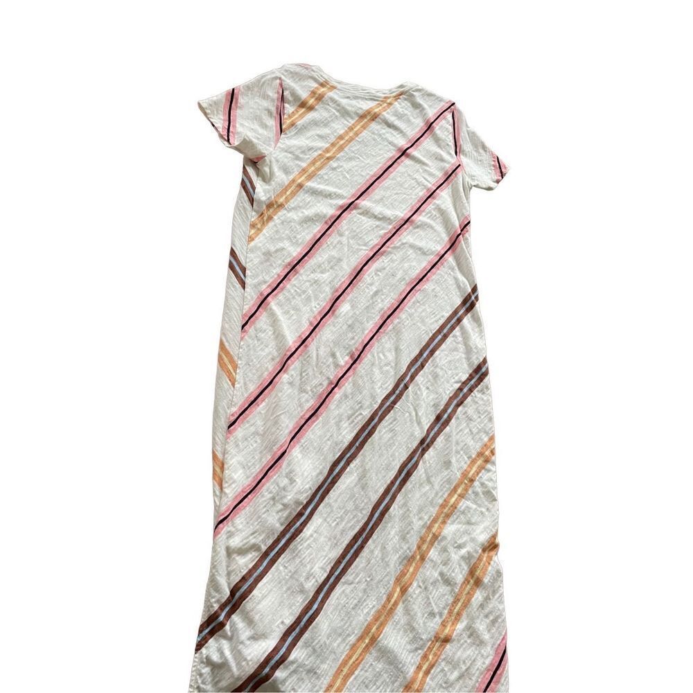 Lou & Grey Slub Knit Midi Dress Cream Stripe‎ size medium - Picture 4 of 14